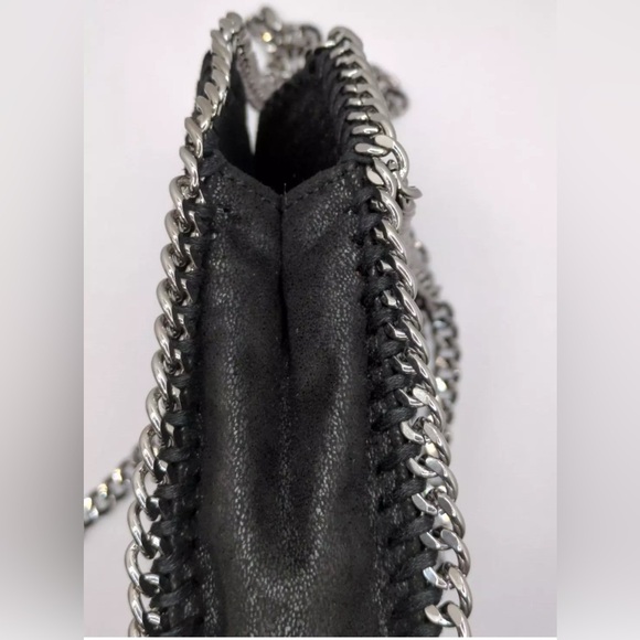 STELLA MCCARTNEY Mini Falabella Shaggy Deer Embellished Shoulder Bag Black EUC - Picture 4 of 14